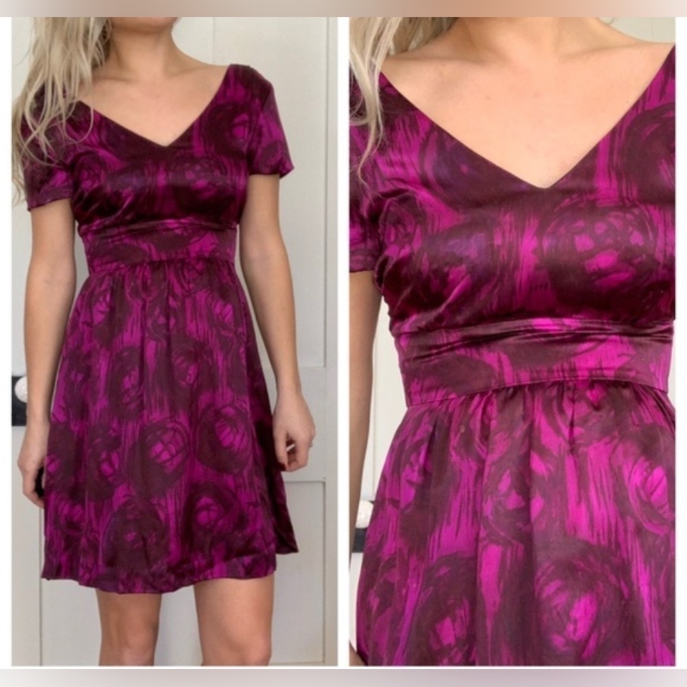 Banana Republic size 4 100% silk dress special occasion Pink pilot